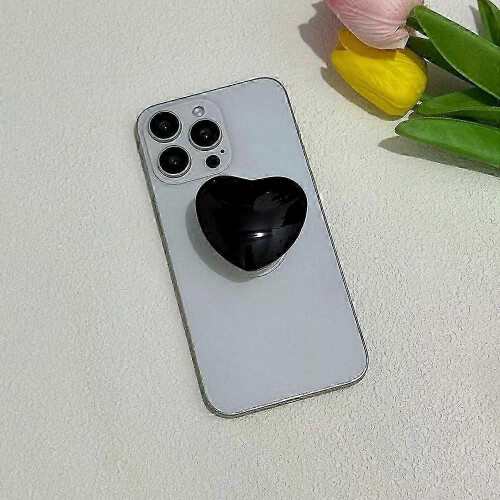 3D Crystal Heart Foldable Phone Stand Grip for Mobile Devices