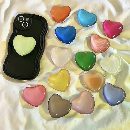 3D Crystal Heart Foldable Phone Stand Grip for Mobile Devices 2