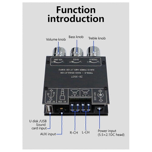 -Modulo amplificatore di potenza digitale Bluetooth 302T