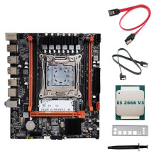 X99H Desktop-Motherboard + E5 2666 V3 CPU + WäRmeleitpaste LGA2011-V3 B85 DDR3X4 ECC-Steckplatz M.2 NVME PCI-E 3.0 X16