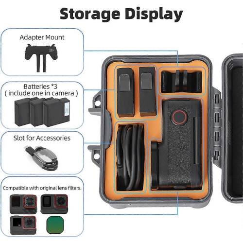 Storage Box for Waterproof Portable Carrying Case for / /1 Sports Camera Accessory 2