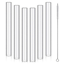 6 stuks 4 inch (10 cm) transparante borosilicaatglazen buizen (12 mm buitendiameter, 8 mm binnendiameter,