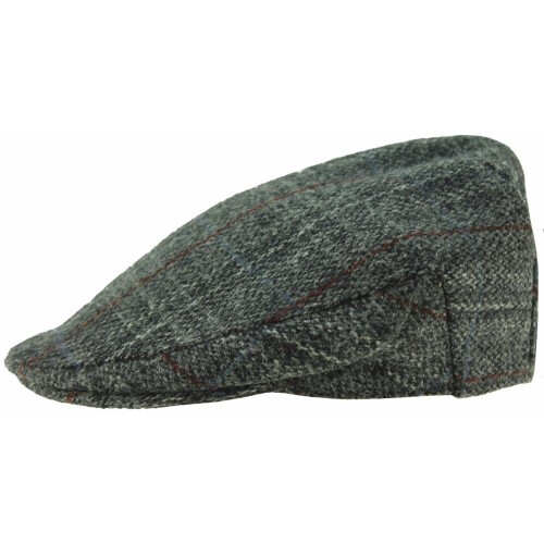 (Checked 7 - Grey, M) Boardmans Harris Tweed Flat Cap 1