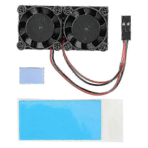Modulo ventola di raffreddamento doppio per scheda Raspberry Pi 4B, 1200 MHz, 5 V, con colla termica.
