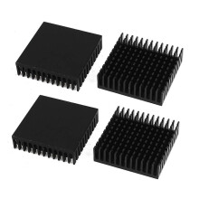 4X Black Aluminum Radiator Heat Sink Heat Sink 40 X 40 mm X 11 mm