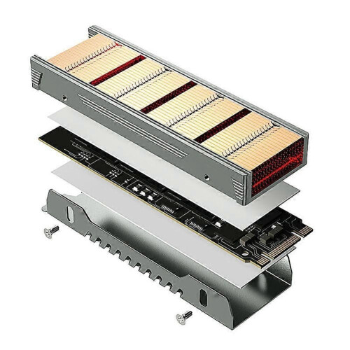 Ψύκτρα υψηλής απόδοσης TEUCER M.2 NVME SSD, πτερύγια χαλκού με