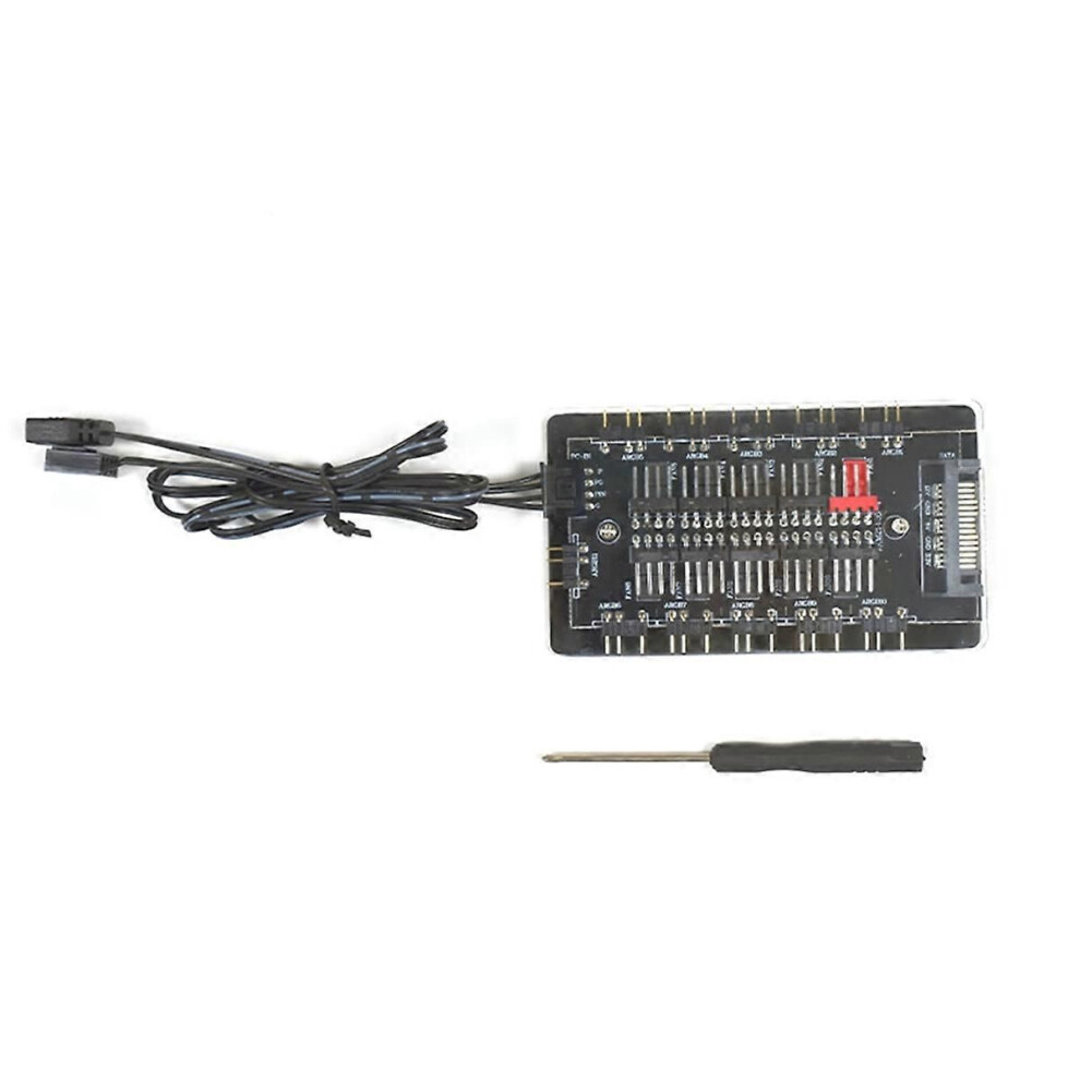 Argb Pwm Hub Fan Hub Temperature Control Shenguang Synchronous Dual 10-Channel Chassis Fan Controller Light 9319739812992