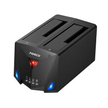 Docking station FIDECO Dual Bay USB 3.2 Gen 1 per hard disk SATA, compatibile con HDD e SSD SATA da