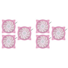 4 Pin 120mm Cool Fan Pc Fans 3 Aperture Interntl External Pink LED Large Air Volume Silent Fan compatible P