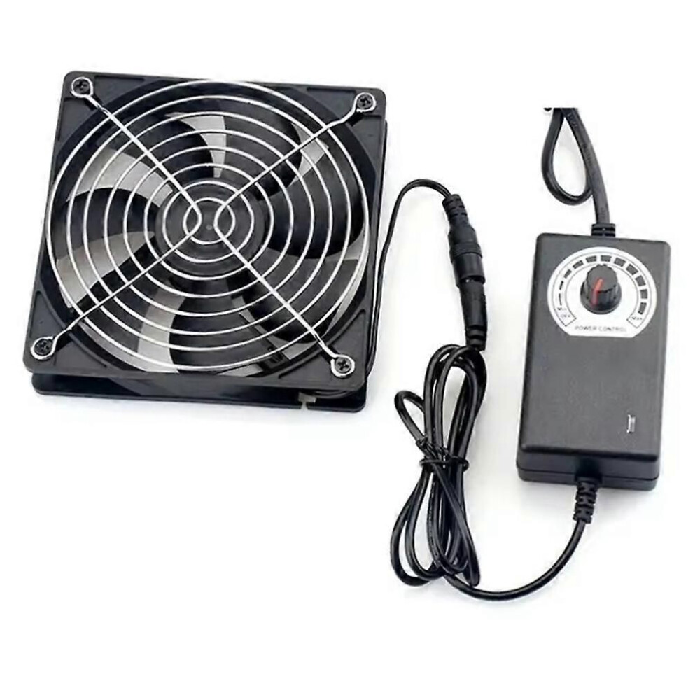 120Mm 2700Rpm Fan Cooling With Controller 12Cm 12V Btc Machine Chassis Workstation Cabinet Radiator Server Fan Eu Plug 9319739813814