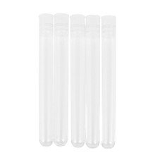 100Pcs Clear Plastic Test Tube with Cap 12X100mm U- Bottom Long Transparent Test Tube Lab Supplies