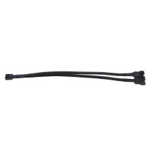 1 to 2 Way Braided Cable Y Splitter 3/4 Pin PWM Male Connector Fan Computer PC Fan Extension Adapter