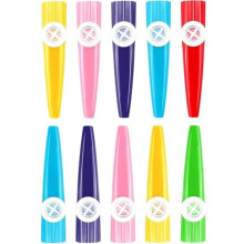 Plastic Kazoos Bulk Pack, Colorful Easy Play Party Favors for Classroom, Birthday and Events, 10 Pcs