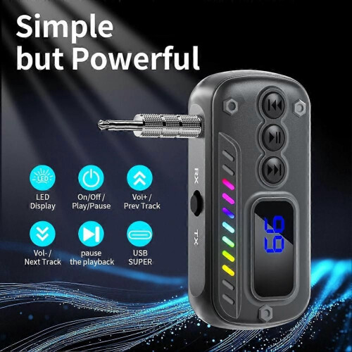 Ασύρματος δέκτης Bluetooth 5.3 2 σε 1, συμβατός με προσαρμογέα 1