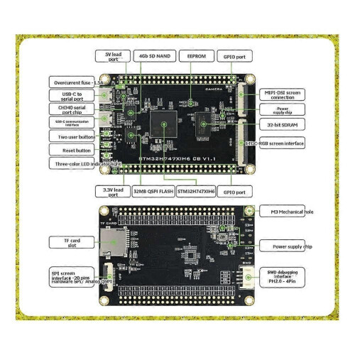 STM32H747XIH6 Development Board, Core Board, System Board, M7+M4 Dual-Core Heterogeneous MIPI 2