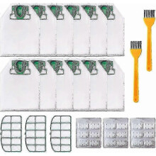 12 worków do odkurzacza Vorwerk Kobold VK200 FP200 z 3 filtrami silnika, 18 wiórkami zapachowymi, 2