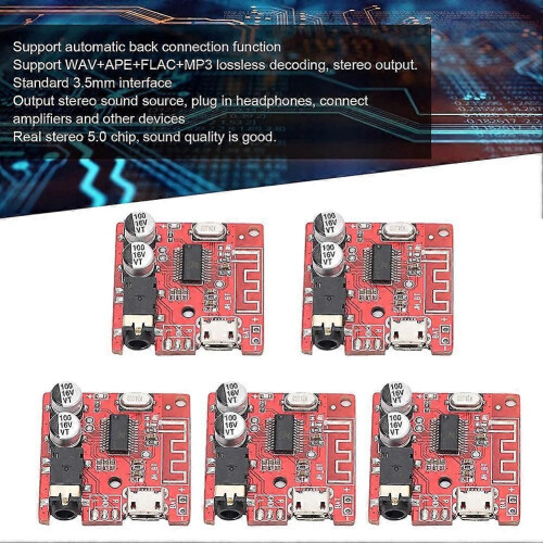 5 τεμάχια πλακέτα δέκτη Bluetooth 5.0 χωρίς απώλειες, πλακέτα 2