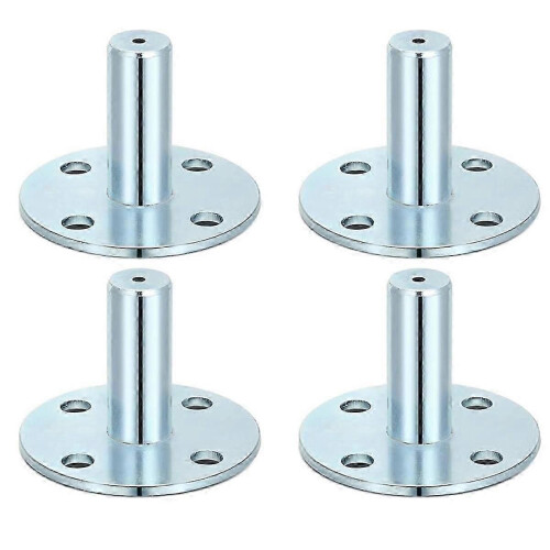 4 Pcs Caster Socket for 7/16 Stem - Broad Brimmed Top Hat Metal Sleeve Inserts for Casters