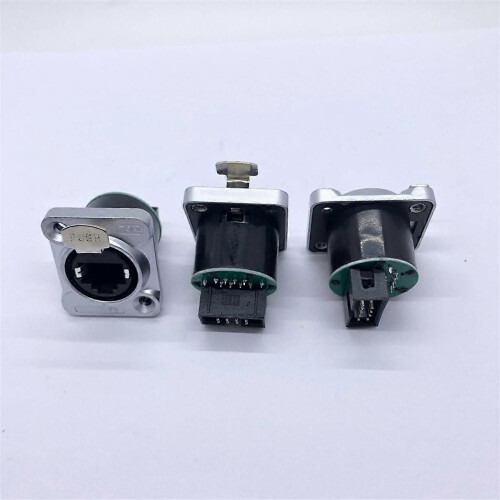 10PCS Ethernet Rj45 Chassis Socket NE8FDP Ethernet Pass Through Connector IP65 Waterproof E 2