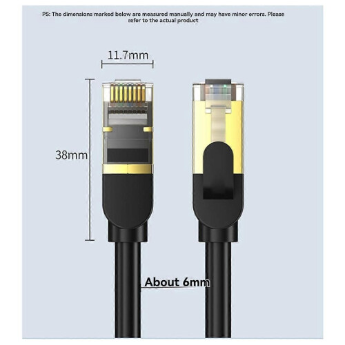 Cat8 40Gbps Ethernet Cable 1.5M 2000MHz High Speed Internet Double Shield Networking for PC Router 1