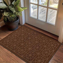 (50cmX80cm(19.68inX31.49in)) 1pc Thick 1.1Cm Living Room Floor Mat, High-End Brown Pattern Printed Floor Mat Thickened Non-Slip