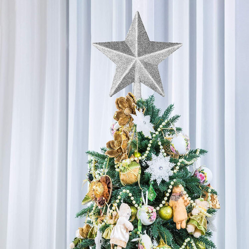 Star Tree Topper 20cm Plastic Christmas Decoration 1