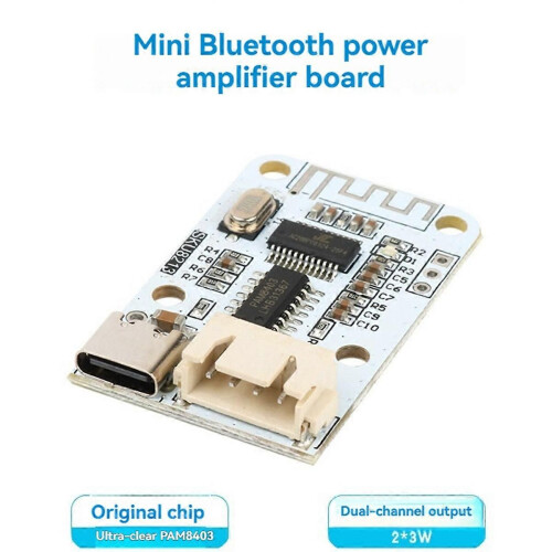 Πλακέτα ενισχυτή Bluetooth DC 5V 3W+3W 2.0 καναλιών HiFi Stereo PAM8403 Διεπαφή τύπου C Mini Digital 2