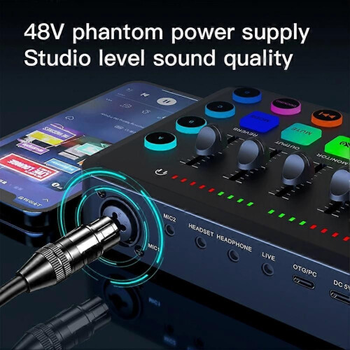 Κάρτα ήχου 48v Live F11 Σετ ροής, μίκτης 5 καναλιών, κάρτα ήχου 2