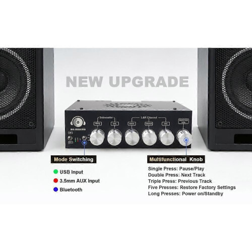 Στερεοφωνικός ενισχυτής Bluetooth 220W +220W+400W, πλακέτα 2.1 καναλ 2