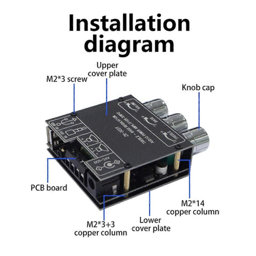 -Modulo amplificatore di potenza digitale Bluetooth 302T 1