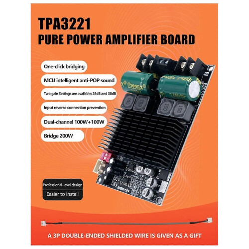 -2001 TPA3221 100WX2 Πλακέτα ενισχυτή διπλού καναλιού Pure Rear Stage 1