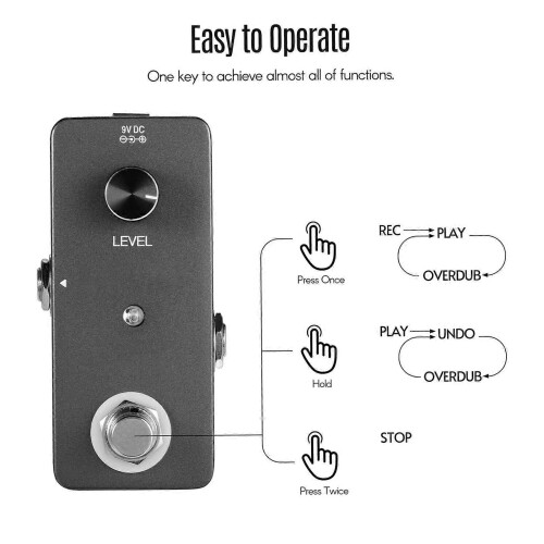 Πεντάλ Mini Looper Effect, Κιθάρα Loopers Bass Loop, Απεριόριστο Overdubs, Χρ 1