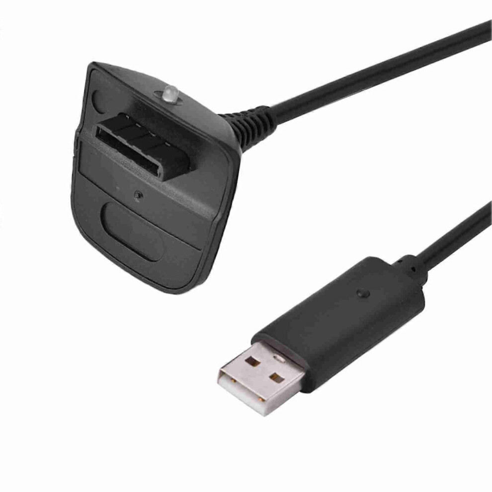For Microsoft For Xbox 360 Wireless Controller Usb Charger Quick Charging Cable Cord (Black) Black 9319739661156
