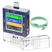USB-Testare, Typ-C/USB 2-i-1 Voltmeter Effektmätare Digital Display Multifunktionell Telefonladdare Kapacitetsmätare
