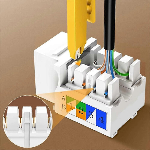 10PCS Cat6 Jack, Ethernet Punch Down Connector, Wall Adapter 90-Degree Module Coupler, Compatible C 2