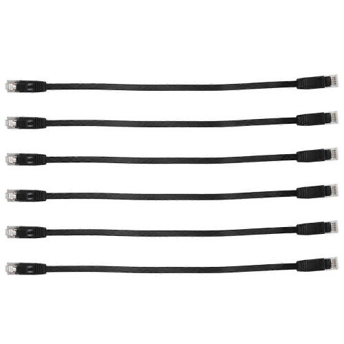 6 Pcs 1 Ft Flat Internet Network Cable Solid Cat6 High Speed Patch Lan Wire With Snagless Rj45 Conne 1