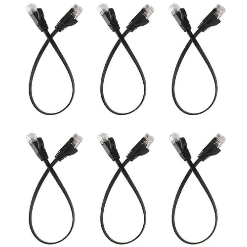 6 Pcs 1 Ft Flat Internet Network Cable Solid Cat6 High Speed Patch Lan Wire With Snagless Rj45 Conne 2