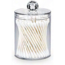 Decorative Apothecary Jar with Qtip Dispenser and Dustproof Lid - Stylish Storage Container Solution