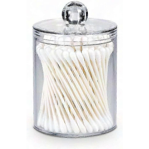 Decorative Apothecary Jar with Qtip Dispenser and Dustproof Lid - Stylish Storage Container Solution