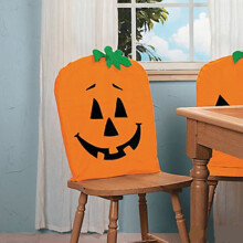 Halloween Pumpkin Chair Back Cover 4 Pack 50 x 60 cm