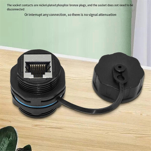 2PCS RJ45 Panel Mount Coupler, IP68 Shielded Industrial Panel Mount Ethernet LAN Through Connector f 1
