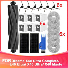 Tillbehör till X40 Ultra Complete/L40 Ultra/X40 Ultra/X40 Master robotdammsugare, huvudborste, dammpåsar