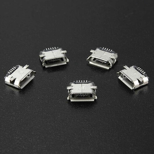 100Pcs Micro USB Type B Female 5Pin SMT Socket Jack Connector Port PCB Board 2