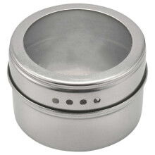 10Pcs/Set Clear Lid Stainless Steel Spice Jar Sauce Pepper Storage