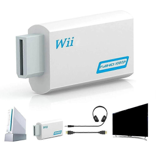 Συμβατός μετατροπέας Wii σε HDMI, υποδοχή προσαρμογέα HD 1080P, 1
