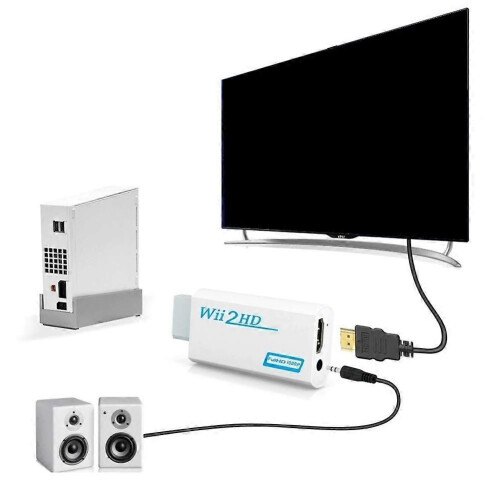 Συμβατός μετατροπέας Wii σε HDMI, υποδοχή προσαρμογέα HD 1080P, 2