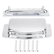 Adjustable Fixed Bridge Tailpiece Metal for Electric Guitar with Protective Cover ShellSilver