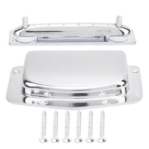 Adjustable Fixed Bridge Tailpiece Metal for Electric Guitar with Protective Cover ShellSilver