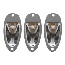 3Pcs Boat Guitar Jack 1/4 Inch Input Output Jack Plate Socket 6.35mm Chrome Silver for Strat Style