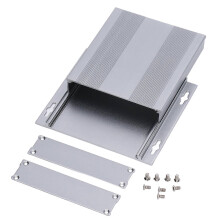 Aluminum Alloy Project Box, Matte Light Gray Electronic Instrument Case, 27 x 131 x 120mm